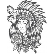 Sticker decorativ, Indian girl, 80 cm, 1078STK Sticker decorativ, Indian girl, 80 cm, 1078STK