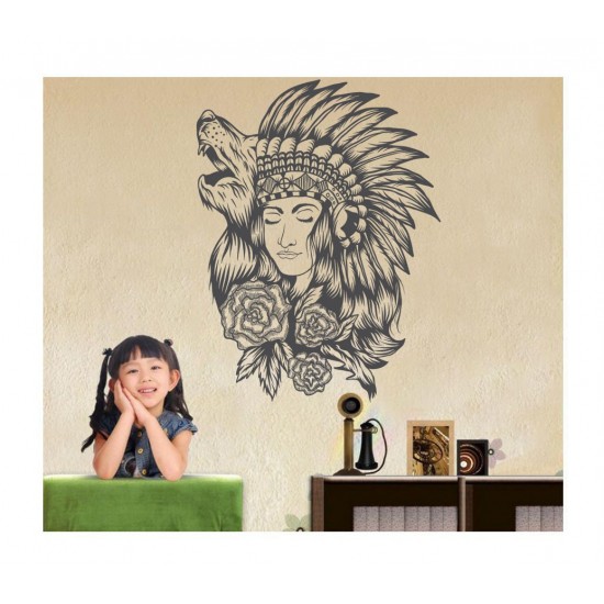 Sticker decorativ, Indian girl, 80 cm, 1078STK Sticker decorativ, Indian girl, 80 cm, 1078STK
