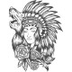 Sticker decorativ, Indian girl, 80 cm, 1078STK Sticker decorativ, Indian girl, 80 cm, 1078STK
