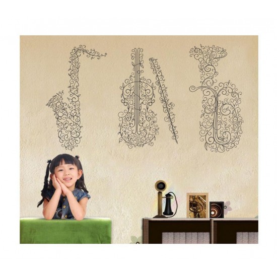 Sticker decorativ, Instrumente muzicale, 55 cm, 1146STK