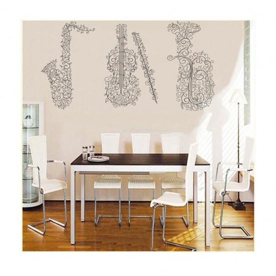 Sticker decorativ, Instrumente muzicale, 55 cm, 1146STK