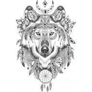 Sticker decorativ, Lup, 85 cm, 1077STK Sticker decorativ, Lup, 85 cm, 1077STK