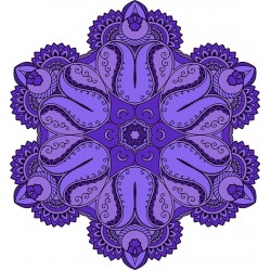 Sticker decorativ Mandala, Albastru, 50 cm , 1065STK