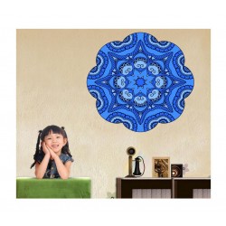 Sticker decorativ Mandala, Albastru, 50 cm , 1066STK