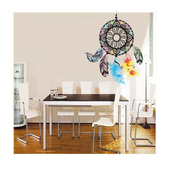 Sticker decorativ Mandala cu pene, 80 cm , 1081STK Sticker decorativ Mandala cu pene, 80 cm , 1081STK