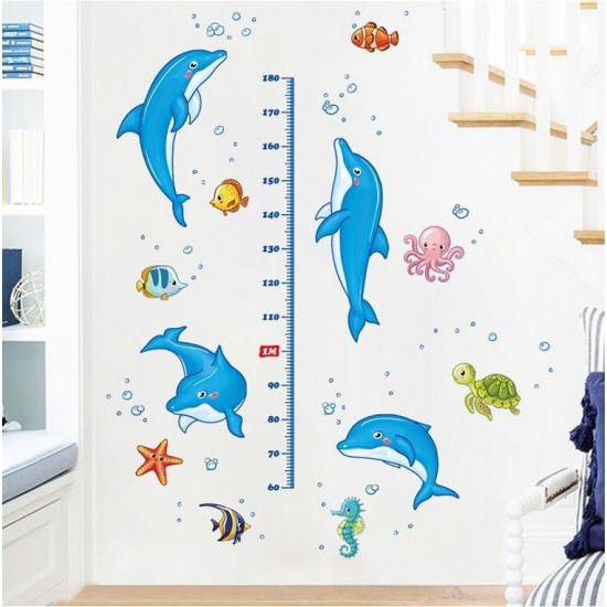 Sticker decorativ, Masuratoare cu Delfini, 160 cm, 773STK
