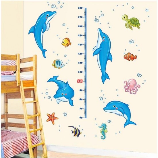 Sticker decorativ, Masuratoare cu Delfini, 160 cm, 773STK