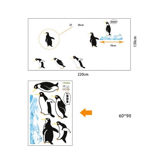 Sticker decorativ, Pinguini, 130 cm, 794STK Sticker decorativ, Pinguini, 130 cm, 794STK
