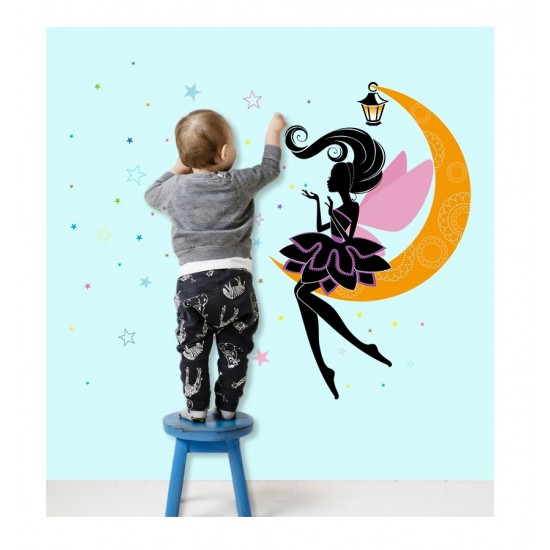 Sticker decorativ, Printesa pe luna, 122 cm, 707STK Sticker decorativ, Printesa pe luna, 122 cm, 707STK
