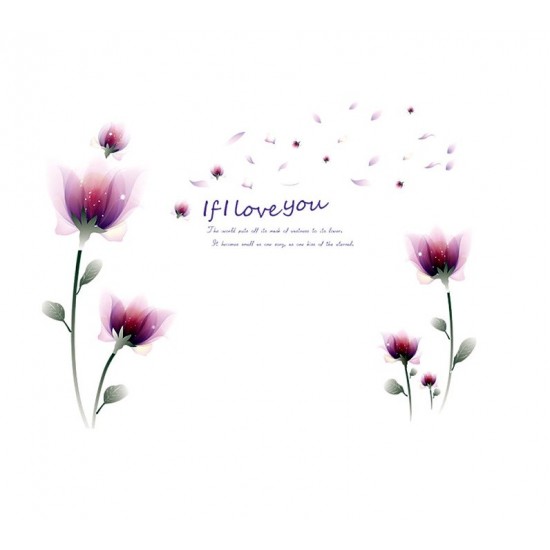 Sticker decorativ, Romantic Flowers, 155 cm, 763STK