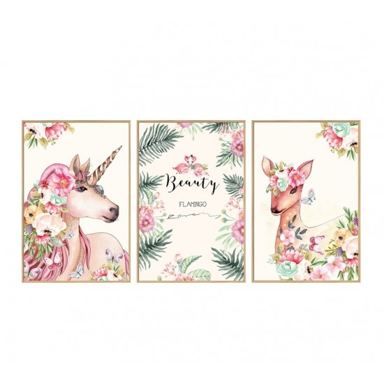 Sticker decorativ, Tablou flamingo, 93 cm, 791STK