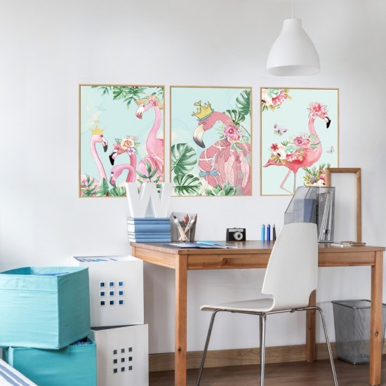 Sticker decorativ, Tablou flamingo, 93 cm, 806STK