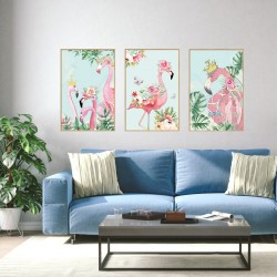 Sticker decorativ, Tablou flamingo, 93 cm, 806STK Sticker decorativ, Tablou flamingo, 93 cm, 806STK