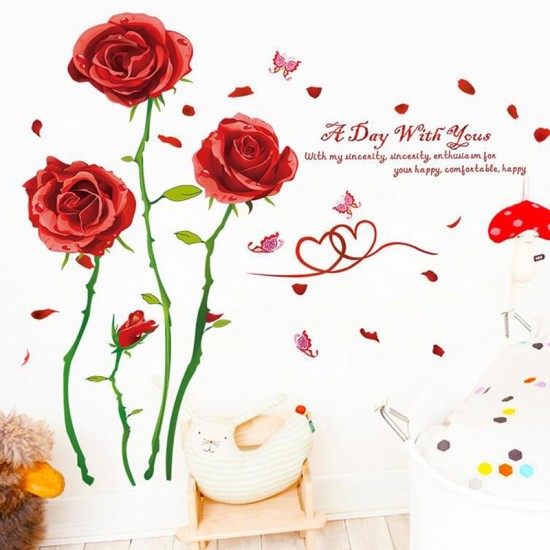 Sticker decorativ, Trandafiri rosii, 190 cm, 780STK