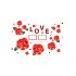 Sticker decorativ, Trandafiri rosii cu 2 rame foto, 120 cm, 793STK