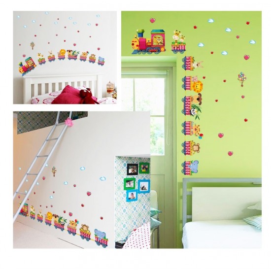 Sticker decorativ, Trenulet cu animale, 158 cm, 716STK