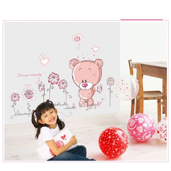 Sticker decorativ, Ursulet, Love you every day, 100 cm, 713STK Sticker decorativ, Ursulet, Love you every day, 100 cm, 713STK