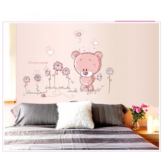 Sticker decorativ, Ursulet, Love you every day, 100 cm, 713STK Sticker decorativ, Ursulet, Love you every day, 100 cm, 713STK