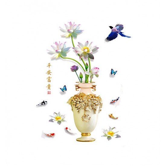 Sticker decorativ, Vaza cu flori, 115 cm, 759STK Sticker decorativ, Vaza cu flori, 115 cm, 759STK