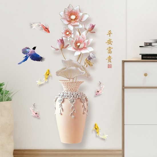 Sticker decorativ, Vaza cu flori, 120 cm, 762STK