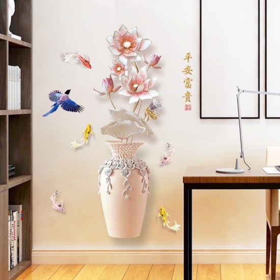 Sticker decorativ, Vaza cu flori, 120 cm, 762STK