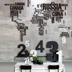 Sticker decorativ, World Map, 190 cm, 757STK Sticker decorativ, World Map, 190 cm, 757STK