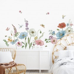 Sticker decorativ cu Flori albastre, 120 cm, 1137STK Sticker decorativ cu Flori albastre, 120 cm, 1137STK