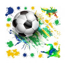 Sticker decorativ cu Fotbal, 90 cm, 1123STK