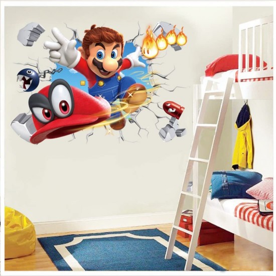 Sticker decorativ cu Mario, 70 cm, 1105STK Sticker decorativ cu Mario, 70 cm, 1105STK