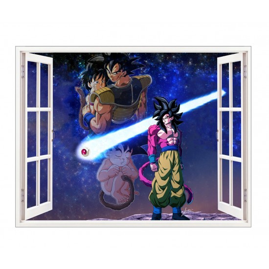 Sticker decorativ, fereastra 3D,  Dragon Ball, 85 cm, 1025STK