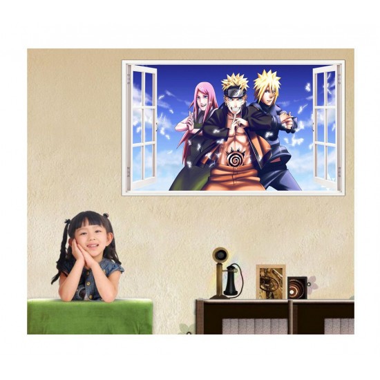 Sticker decorativ, fereastra 3D,  Naruto, 85 cm, 1054TK
