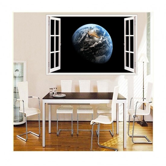 Sticker decorativ, fereastra 3D, Planeta, 85 cm, 1036STK Sticker decorativ, fereastra 3D, Planeta, 85 cm, 1036STK