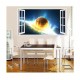 Sticker decorativ, fereastra 3D,  Planeta, 85 cm, 1044STK