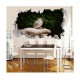 Sticker decorativ, gaura in perete 3D,  Bird, 85 cm, 184STK-1