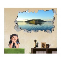 Sticker decorativ, gaura in perete 3D,  Insula, 85 cm, 177STK-1