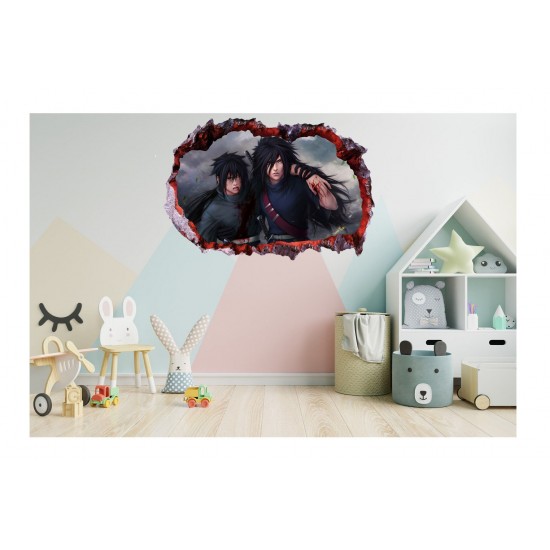 Sticker decorativ, gaura in perete 3D,  Naruto, 85 cm, 1028STK-1