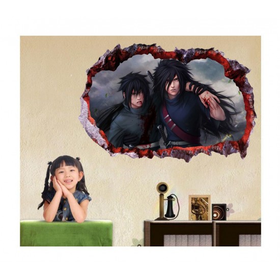 Sticker decorativ, gaura in perete 3D,  Naruto, 85 cm, 1028STK-1