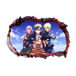 Sticker decorativ, gaura in perete 3D,  Naruto, 85 cm, 1054TK-1