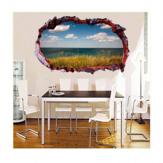 Sticker decorativ, gaura in perete 3D, Ocean, 85 cm, 163STK-1 Sticker decorativ, gaura in perete 3D, Ocean, 85 cm, 163STK-1