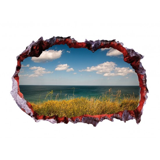 Sticker decorativ, gaura in perete 3D, Ocean, 85 cm, 163STK-1 Sticker decorativ, gaura in perete 3D, Ocean, 85 cm, 163STK-1