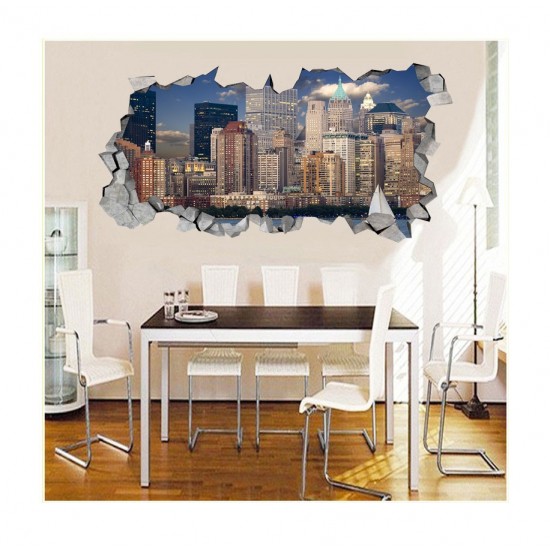 Sticker decorativ, gaura in perete 3D,  Oras, 85 cm, 187STK-1