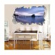 Sticker decorativ, gaura in perete 3D,  Plaja, 85 cm, 168STK-1