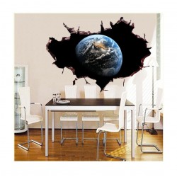 Sticker decorativ, gaura in perete 3D,  Planeta, 85 cm, 1036STK-2