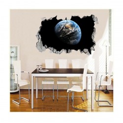 Sticker decorativ, gaura in perete 3D,  Planeta, 85 cm, 1036STK-3