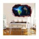 Sticker decorativ, gaura in perete 3D,  Planeta, 85 cm, 1040STK-1