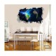 Sticker decorativ, gaura in perete 3D,  Planeta, 85 cm, 1040STK-2
