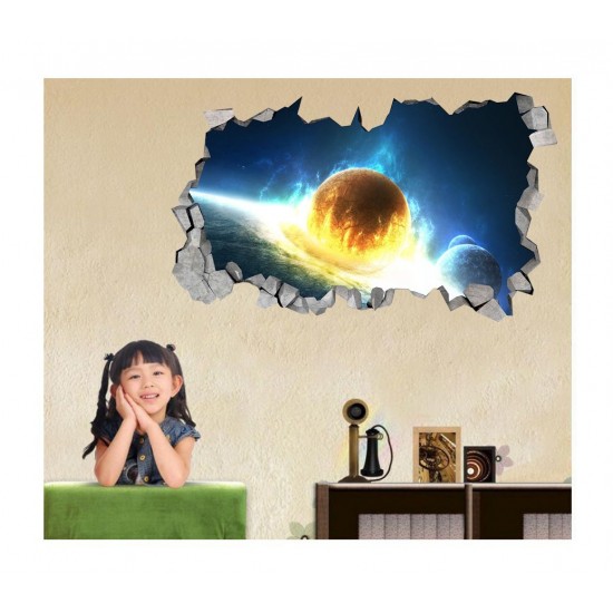Sticker decorativ, gaura in perete 3D, Planeta, 85 cm, 1044STK-2 Sticker decorativ, gaura in perete 3D, Planeta, 85 cm, 1044STK-2