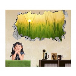 Sticker decorativ, gaura in perete 3D,  Rasarit, 85 cm, 169STK-1