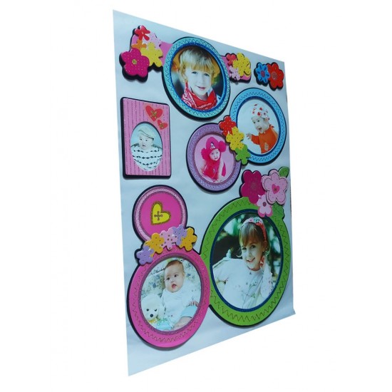 Sticker decorativ, Cercuri cu poze, 45 cm, WX-EB007