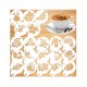 Set 50 de sabloane pentru decorarea parjiturilor, cafea, pentru pictura, Alb, 8.7 cm, A1427